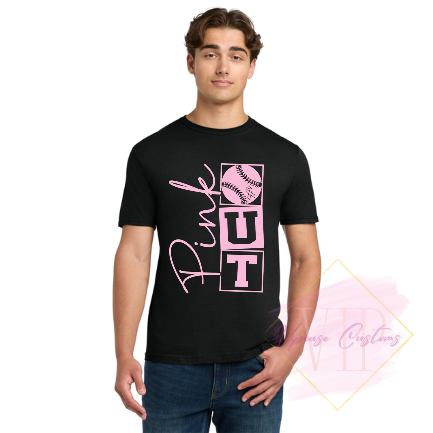 Baseball Pink Out-Cancer Awareness 64000 Gildan Softstyle® T-Shirt