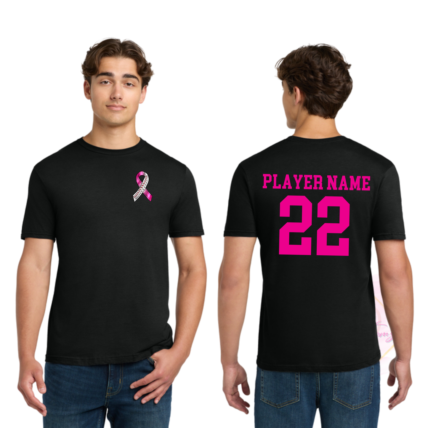 Baseball Ribbon-Cancer Awareness 64000 Gildan Softstyle® T-Shirt