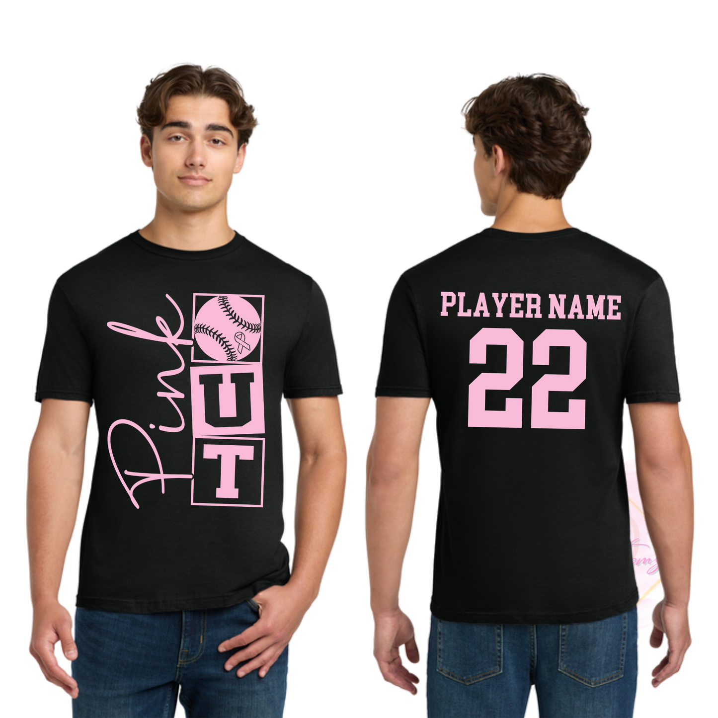 Baseball Pink Out-Cancer Awareness 64000 Gildan Softstyle® T-Shirt