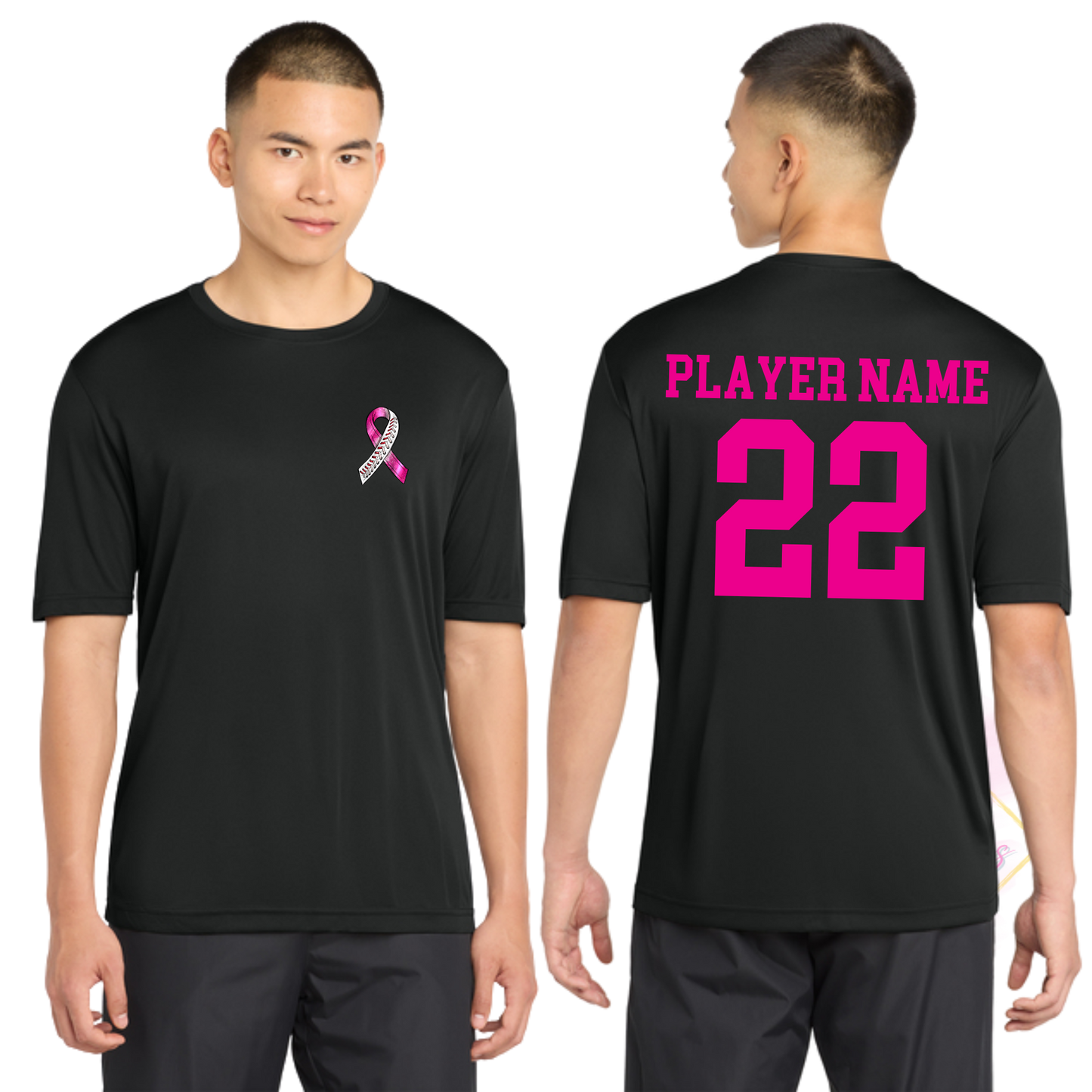 Baseball Ribbon-Cancer Awareness ST350 Sport-Tek® PosiCharge® Competitor™ Tee