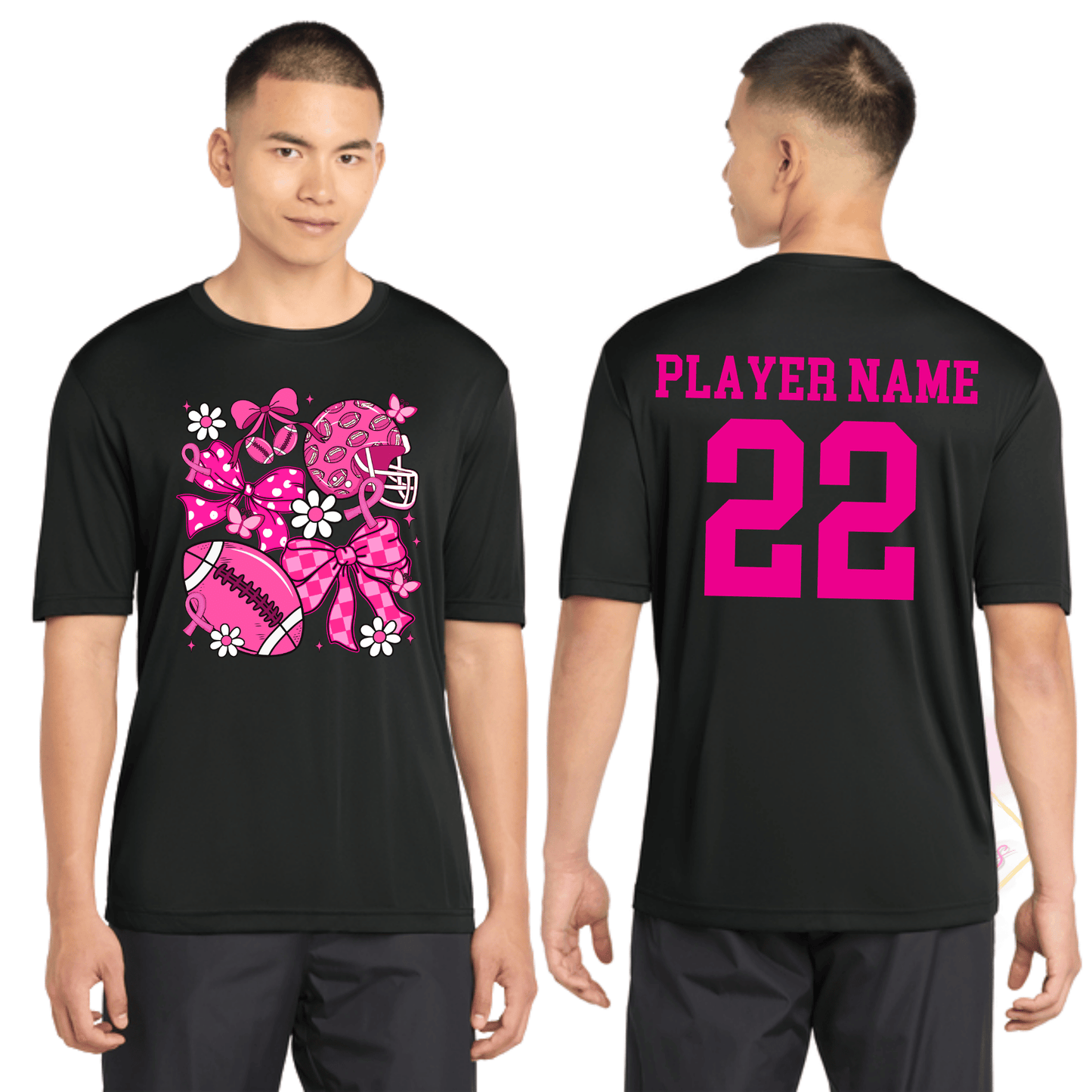 Football Breast Cancer Collage-Cancer Awareness ST350 Sport-Tek® PosiCharge® Competitor™ Tee