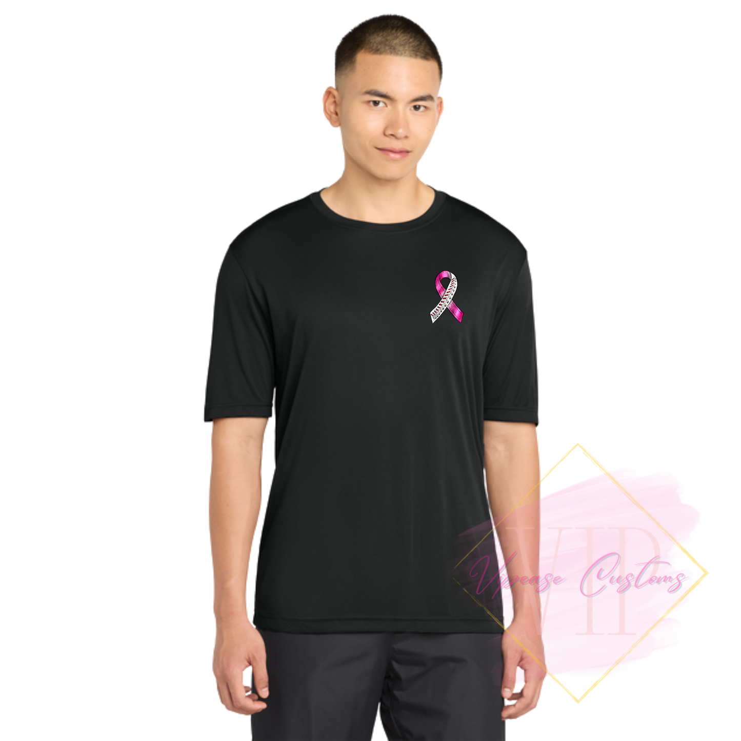 Baseball Ribbon-Cancer Awareness ST350 Sport-Tek® PosiCharge® Competitor™ Tee