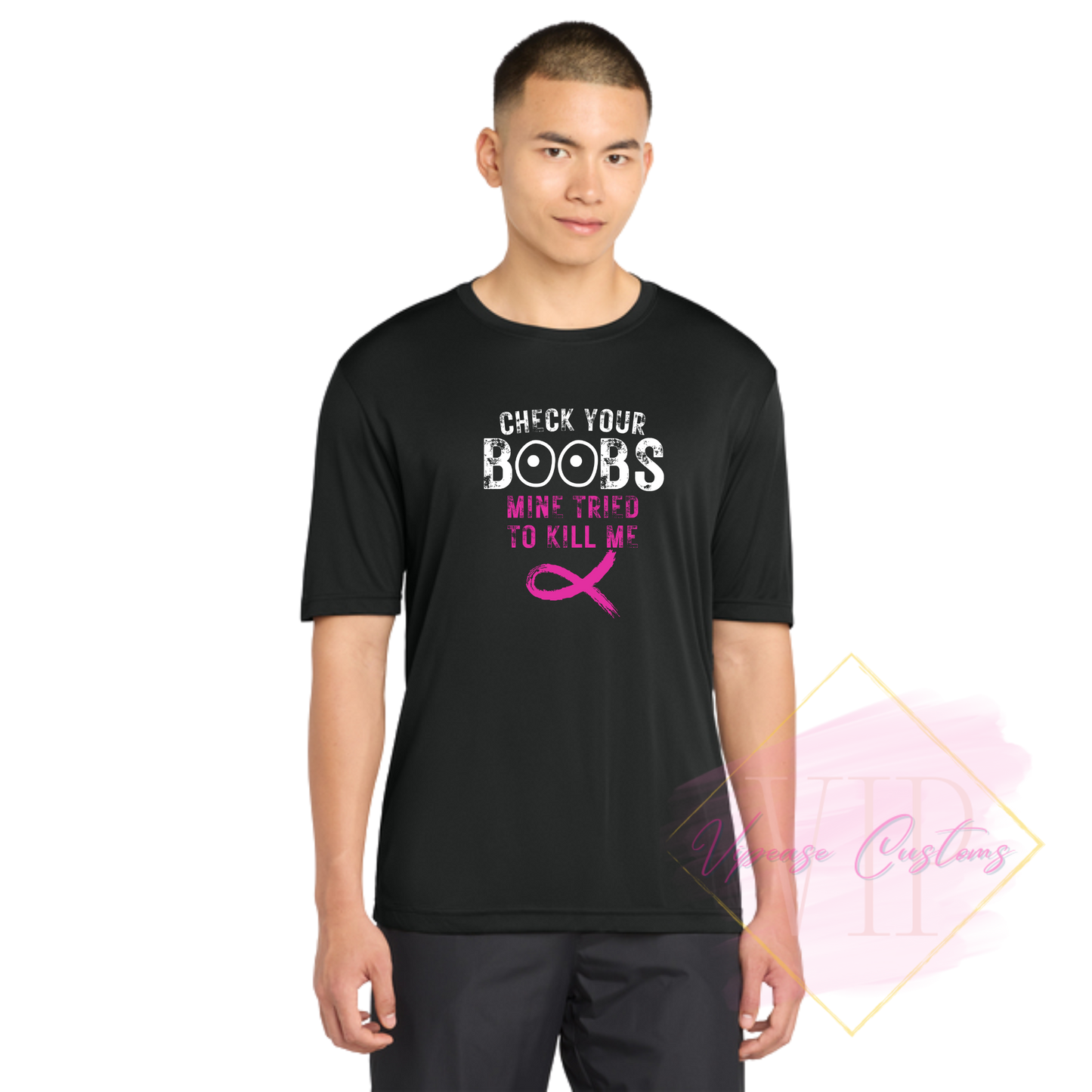 Check Your Boobs-Cancer Awareness ST350 Sport-Tek® PosiCharge® Competitor™ Tee