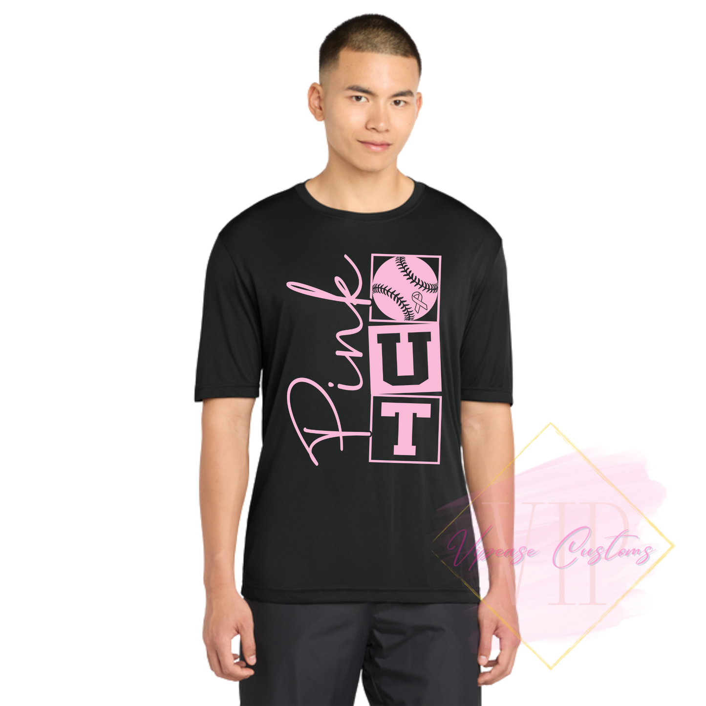 Baseball Pink Out Cancer-Cancer Awareness ST350 Sport-Tek® PosiCharge® Competitor™ Tee