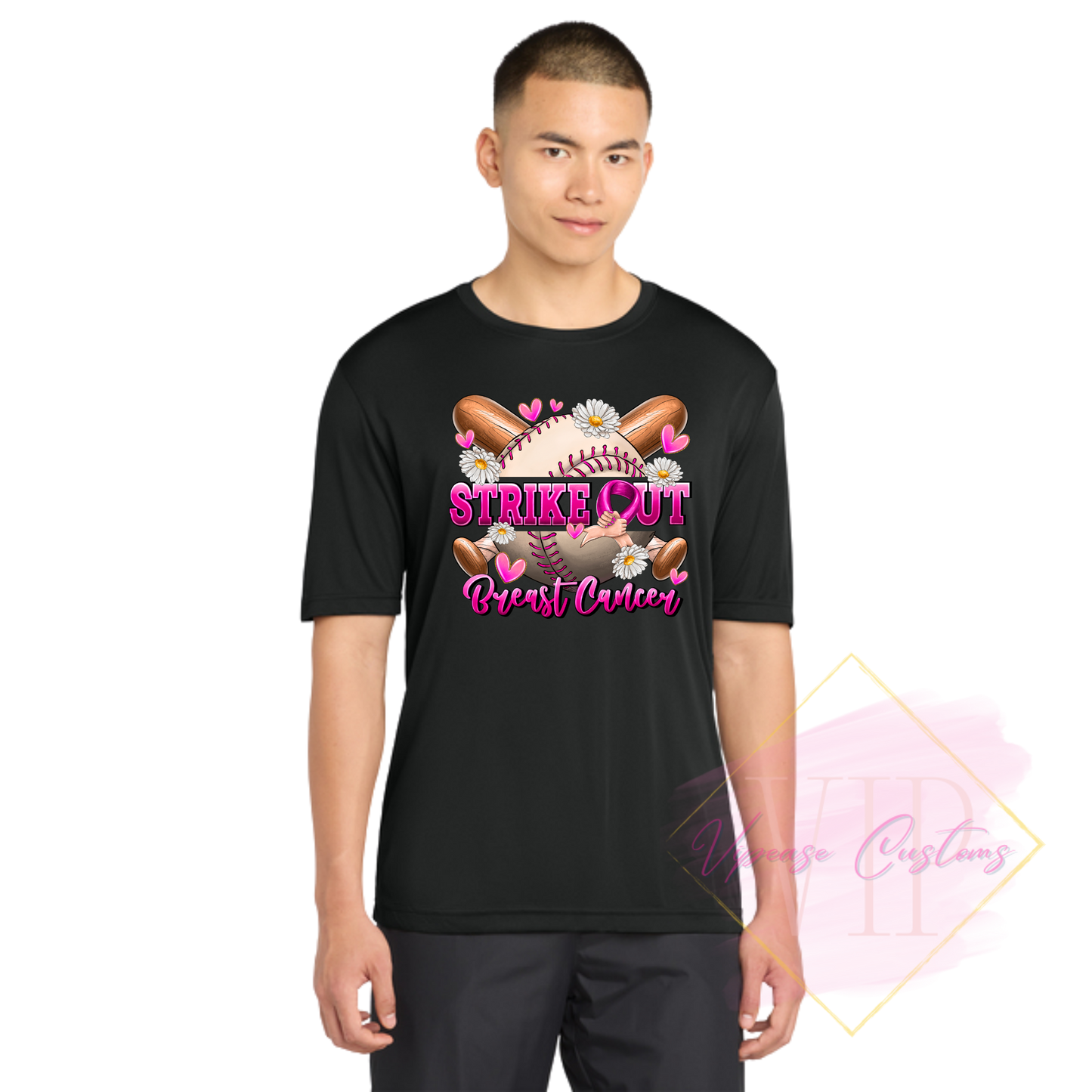 Strike Out Breast Cancer-Cancer Awareness ST350 Sport-Tek® PosiCharge® Competitor™ Tee