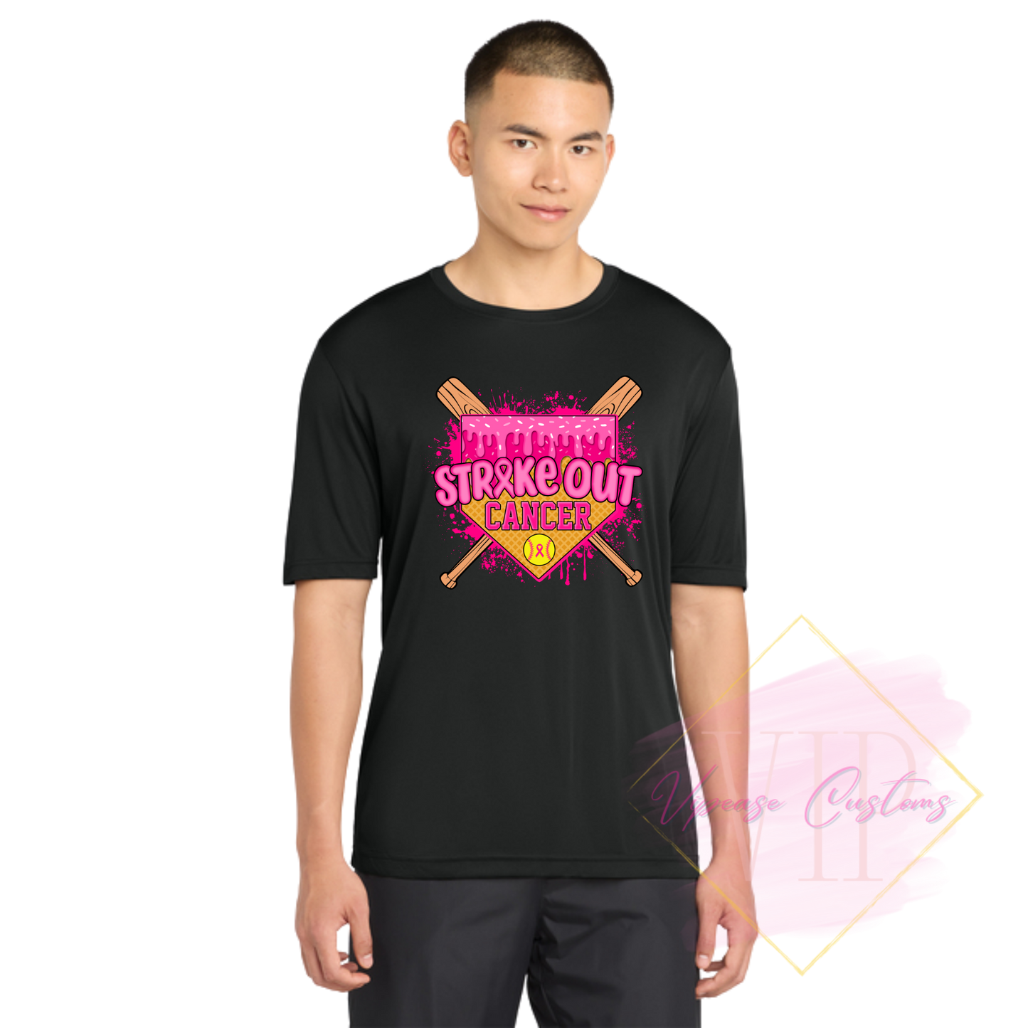 Softball Strike Out Cancer-Cancer Awareness ST350 Sport-Tek® PosiCharge® Competitor™ Tee