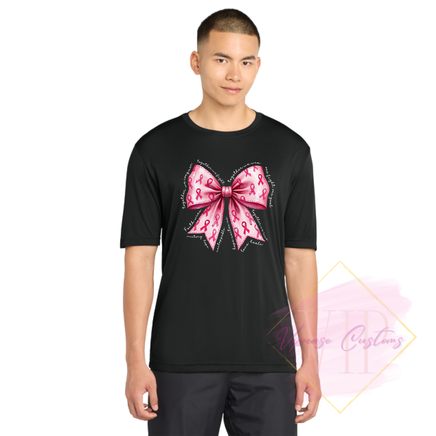 Together Ribbon Bow-Cancer Awareness ST350 Sport-Tek® PosiCharge® Competitor™ Tee