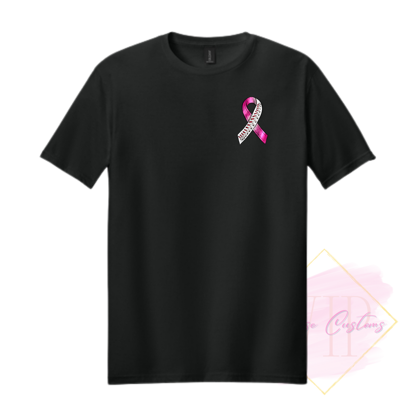 Baseball Ribbon-Cancer Awareness 64000 Gildan Softstyle® T-Shirt