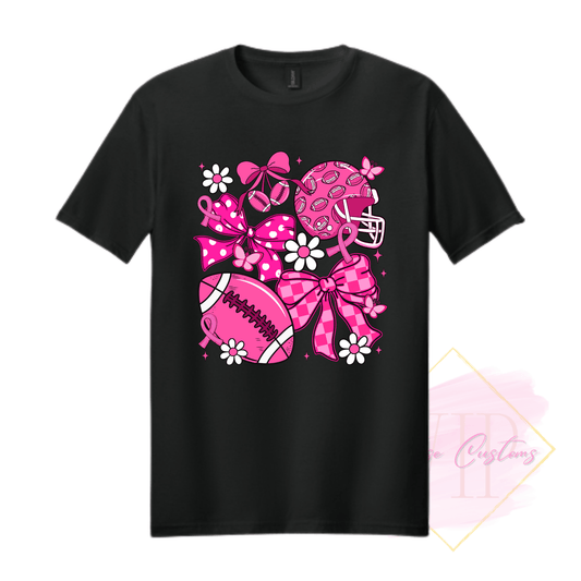 Football Cancer Breast Collage-Cancer Awareness 64000 Gildan Softstyle® T-Shirt