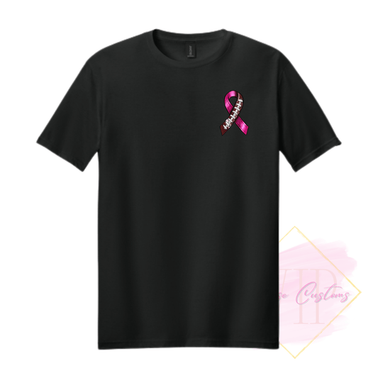 Football Ribbon-Cancer Awareness 64000 Gildan Softstyle® T-Shirt