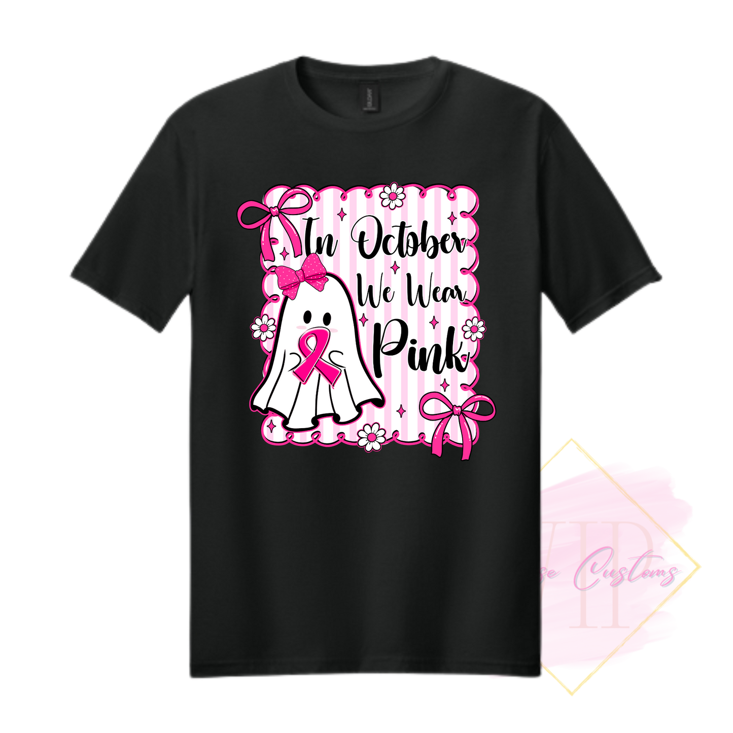 In October We Wear Pink Ghost-Cancer Awareness 64000 Gildan Softstyle® T-Shirt