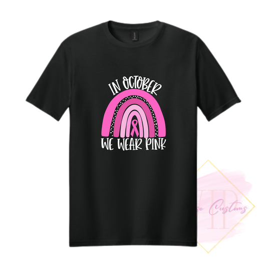 In October We Wear Pink Ribbon Rainbow-Cancer Awareness 64000 Gildan Softstyle® T-Shirt