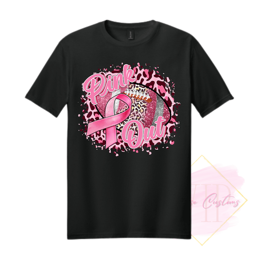 Football Pink Out-Cancer Awareness 64000 Gildan Softstyle® T-Shirt