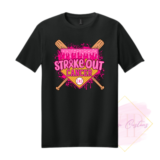 Baseball Strike Out Cancer-Cancer Awareness 64000 Gildan Softstyle® T-Shirt
