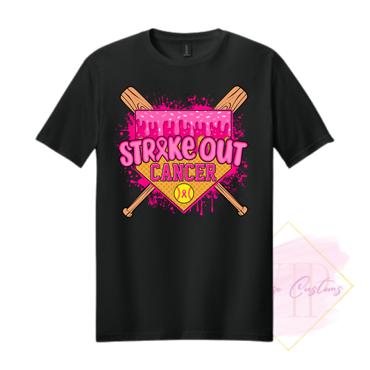 Softball Strike Out Cancer-Cancer Awareness 64000 Gildan Softstyle® T-Shirt