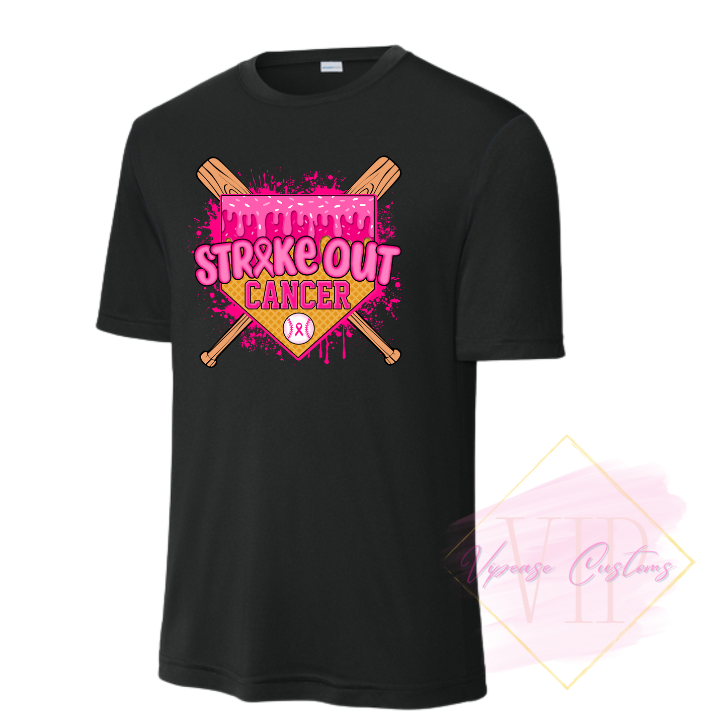 Baseball Strike Out Cancer-Cancer Awareness ST350 Sport-Tek® PosiCharge® Competitor™ Tee