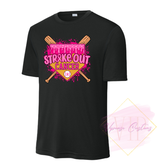 Baseball Strike Out Cancer-Cancer Awareness ST350 Sport-Tek® PosiCharge® Competitor™ Tee
