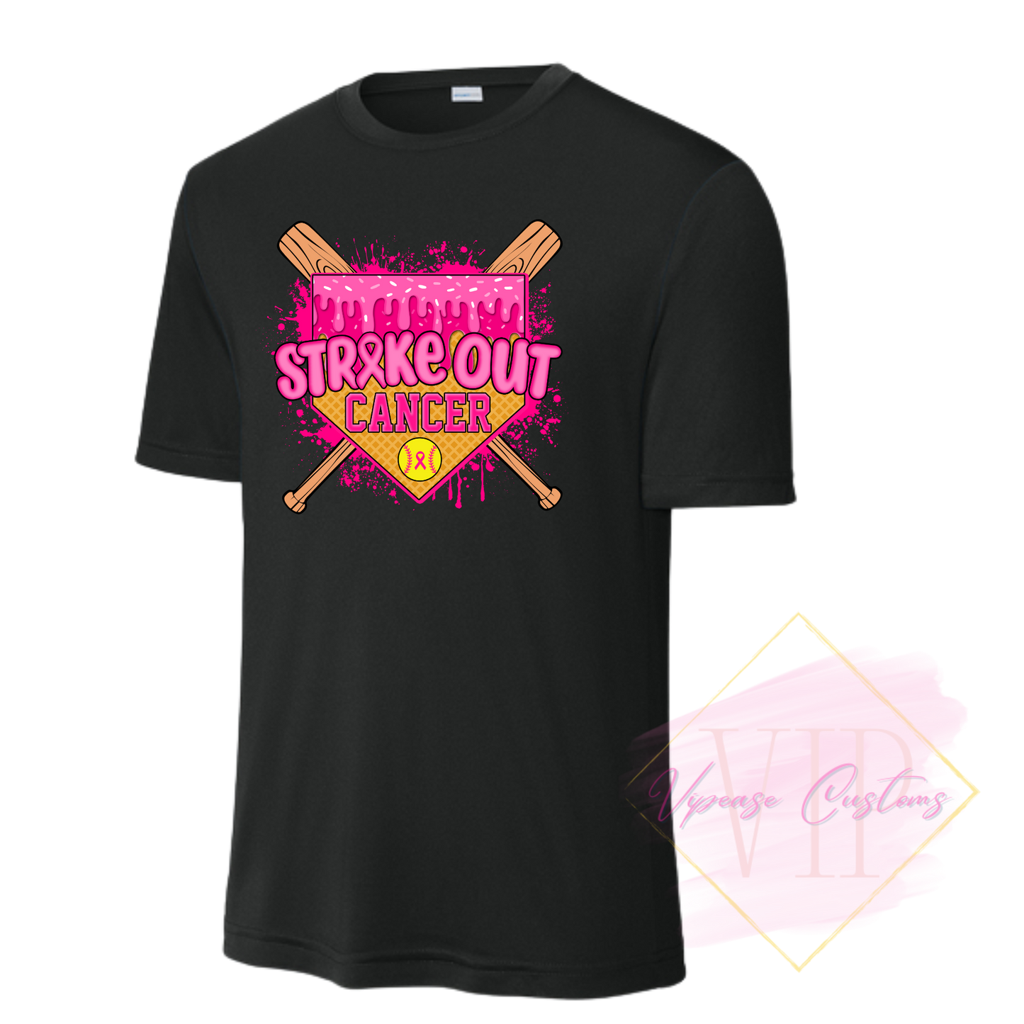 Softball Strike Out Cancer-Cancer Awareness ST350 Sport-Tek® PosiCharge® Competitor™ Tee