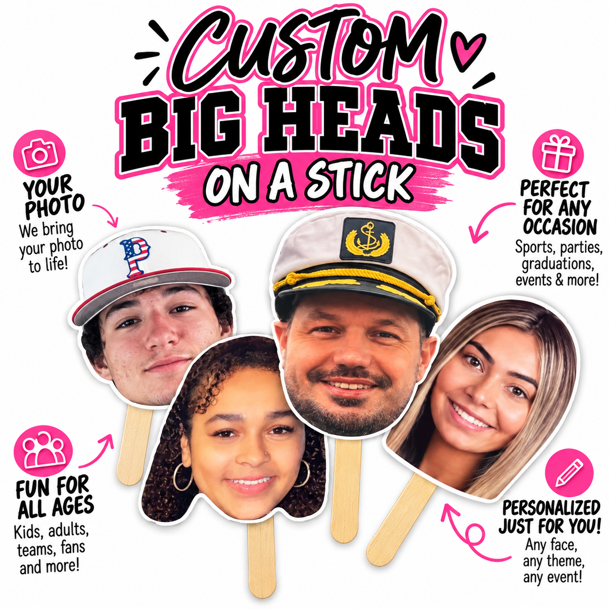 Custom Big Head On A Stick