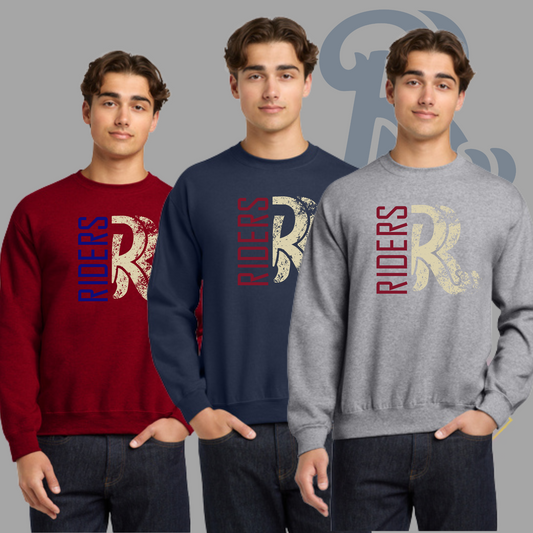 Distressed RR Logo-Gildan® - Heavy Blend™ Crewneck Sweatshirt 18000