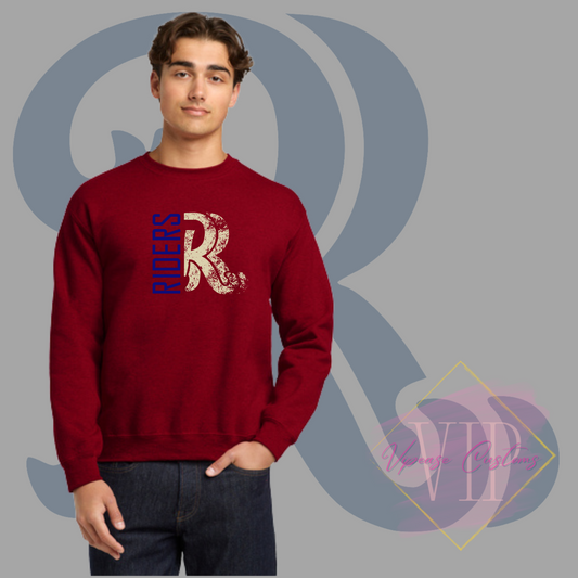 Distressed RR Logo-Gildan® - Heavy Blend™ Crewneck Sweatshirt 18000