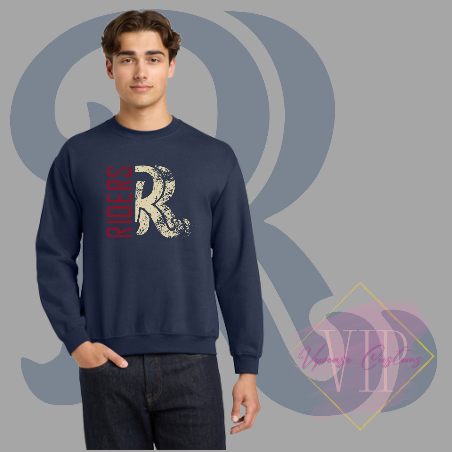 Distressed RR Logo-Gildan® - Heavy Blend™ Crewneck Sweatshirt 18000