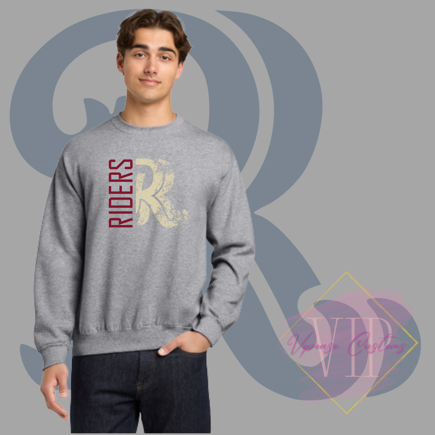 Distressed RR Logo-Gildan® - Heavy Blend™ Crewneck Sweatshirt 18000