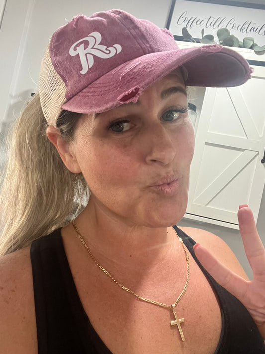 RR - Criss Cross Back Distressed Hat