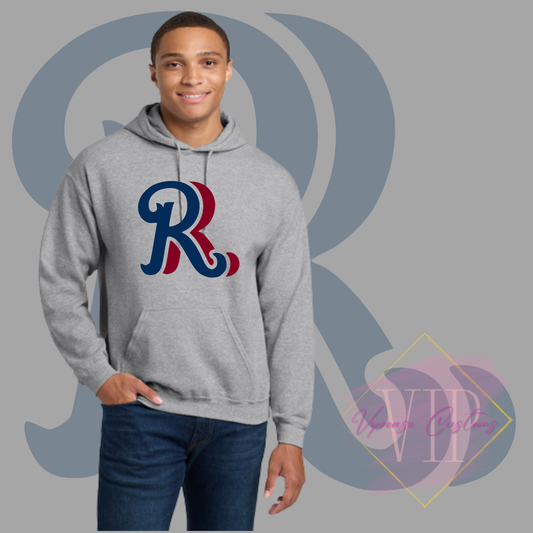Navy+Red RR Chest Logo-Gildan® - Heavy Blend™ Hooded Sweatshirt 18500