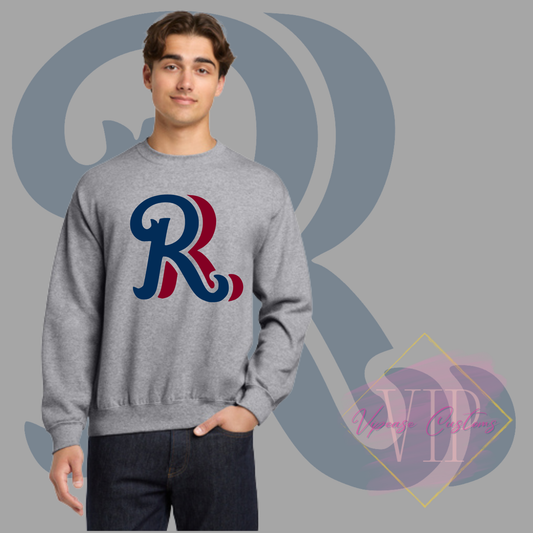 Navy+Red RR Chest Logo-Gildan® - Heavy Blend™ Crewneck Sweatshirt 18000