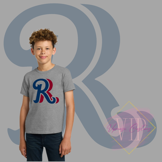 Navy+Red RR Chest Gildan® - Youth Heavy Cotton™ 100% Cotton T-Shirt 5000B