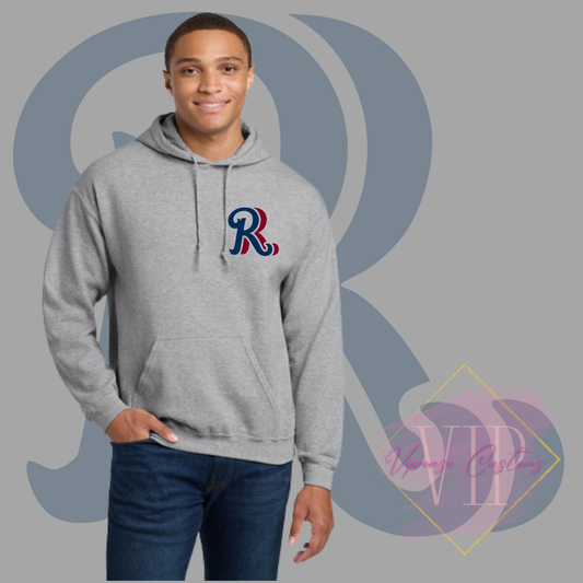 Navy+Red RR Pocket Logo-Gildan® - Heavy Blend™ Hooded Sweatshirt 18500