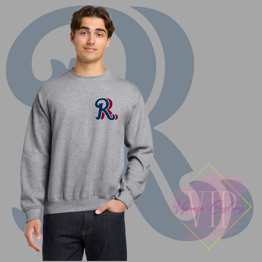 Navy+Red RR Pocket Logo-Gildan® - Heavy Blend™ Crewneck Sweatshirt 18000