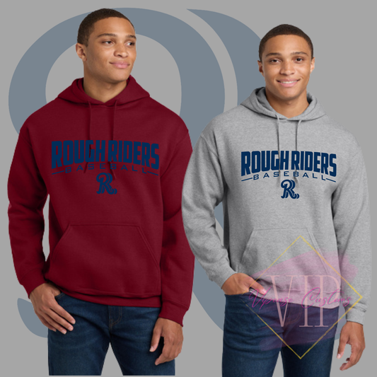 Navy Rough Riders Logo-Gildan® - Heavy Blend™ Hooded Sweatshirt 18500