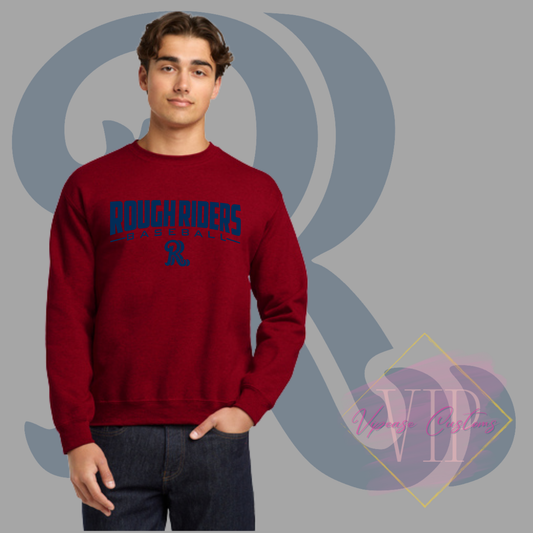 Navy Rough Riders Logo-Gildan® - Heavy Blend™ Crewneck Sweatshirt 18000