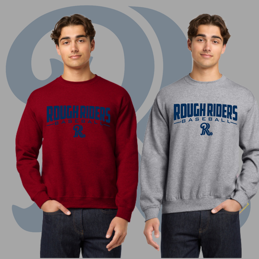 Navy Rough Riders Logo-Gildan® - Heavy Blend™ Crewneck Sweatshirt 18000