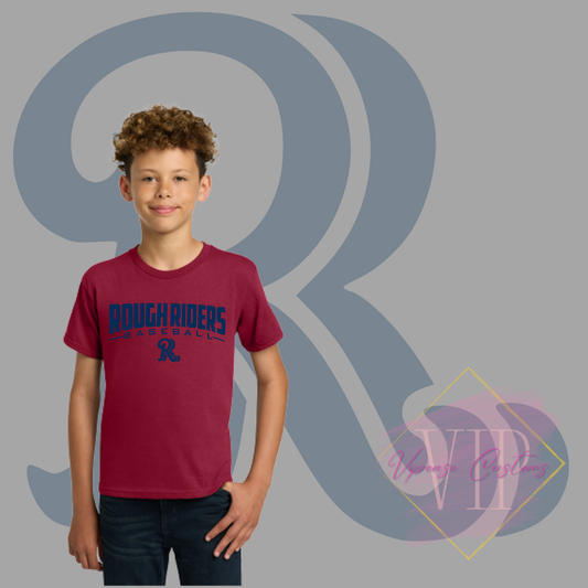 Navy Rough Riders Logo-Gildan® - Youth Heavy Cotton™ 100% Cotton T-Shirt 5000B