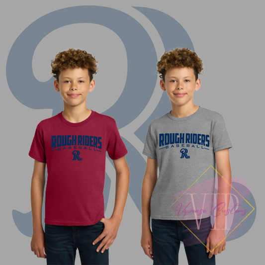 Navy Rough Riders Logo-Gildan® - Youth Heavy Cotton™ 100% Cotton T-Shirt 5000B