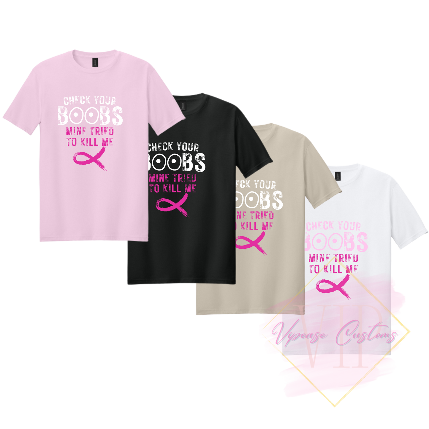 Check Your Boobs-Cancer Awareness 64000 Gildan Softstyle® T-Shirt
