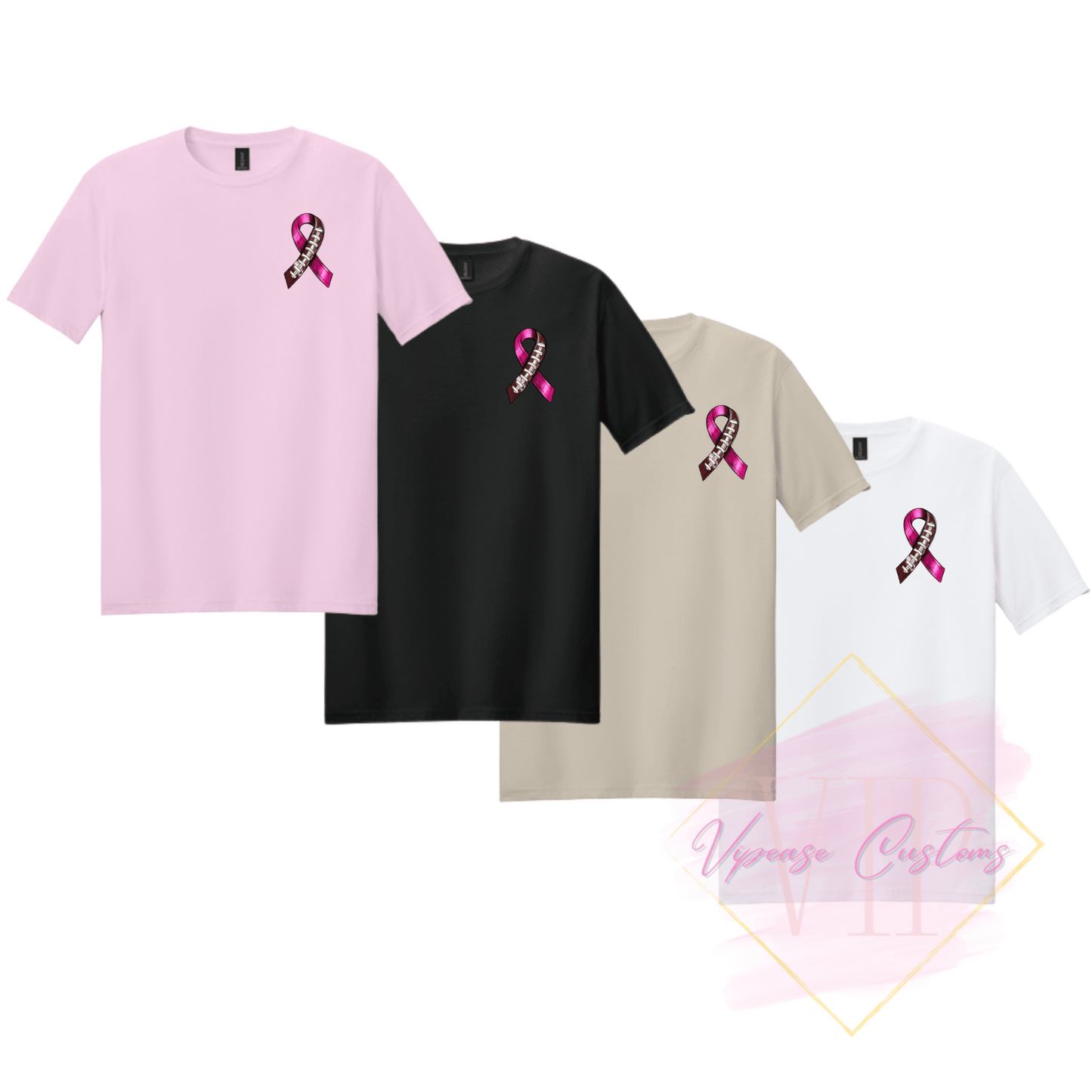 Football Ribbon-Cancer Awareness 64000 Gildan Softstyle® T-Shirt