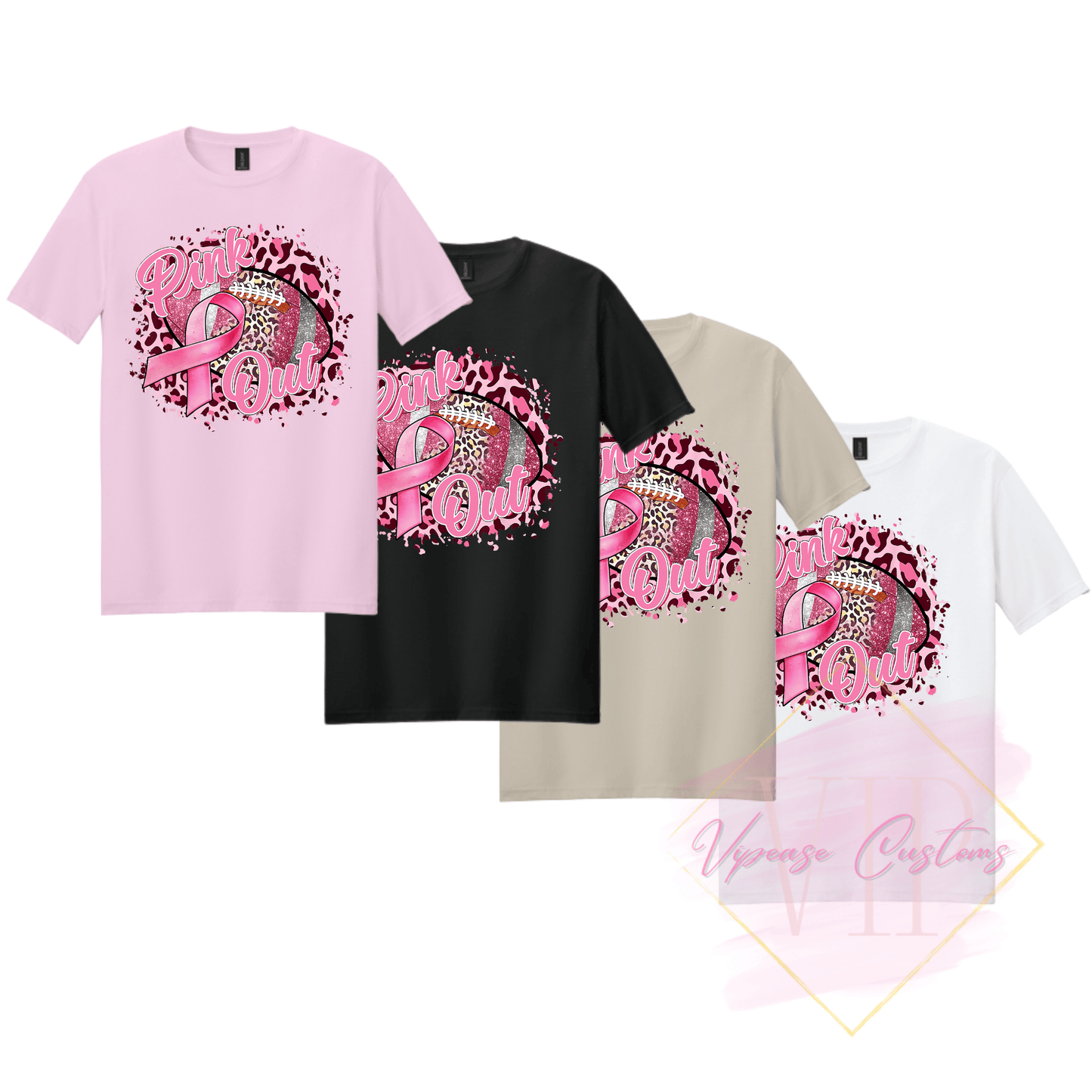 Football Pink Out-Cancer Awareness 64000 Gildan Softstyle® T-Shirt