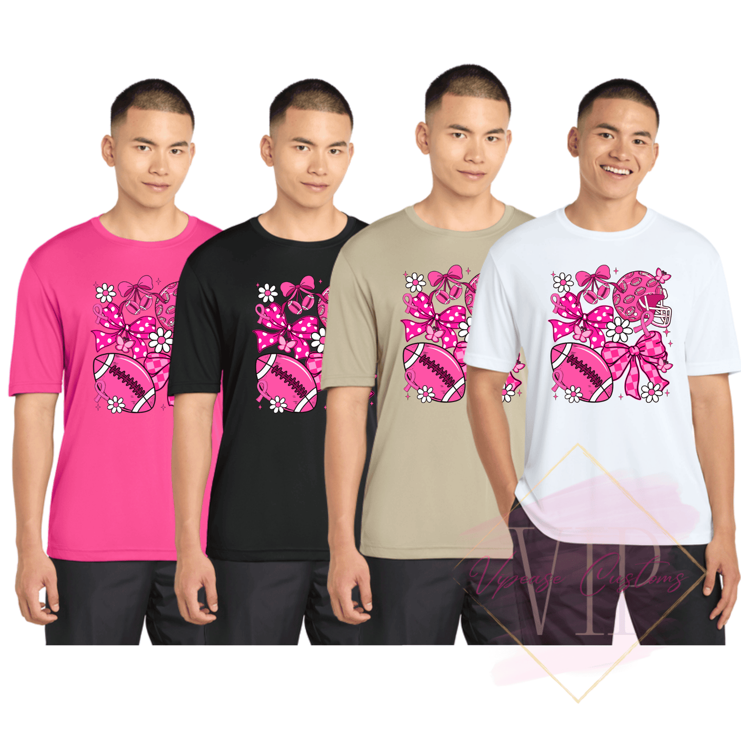 Football Breast Cancer Collage-Cancer Awareness ST350 Sport-Tek® PosiCharge® Competitor™ Tee