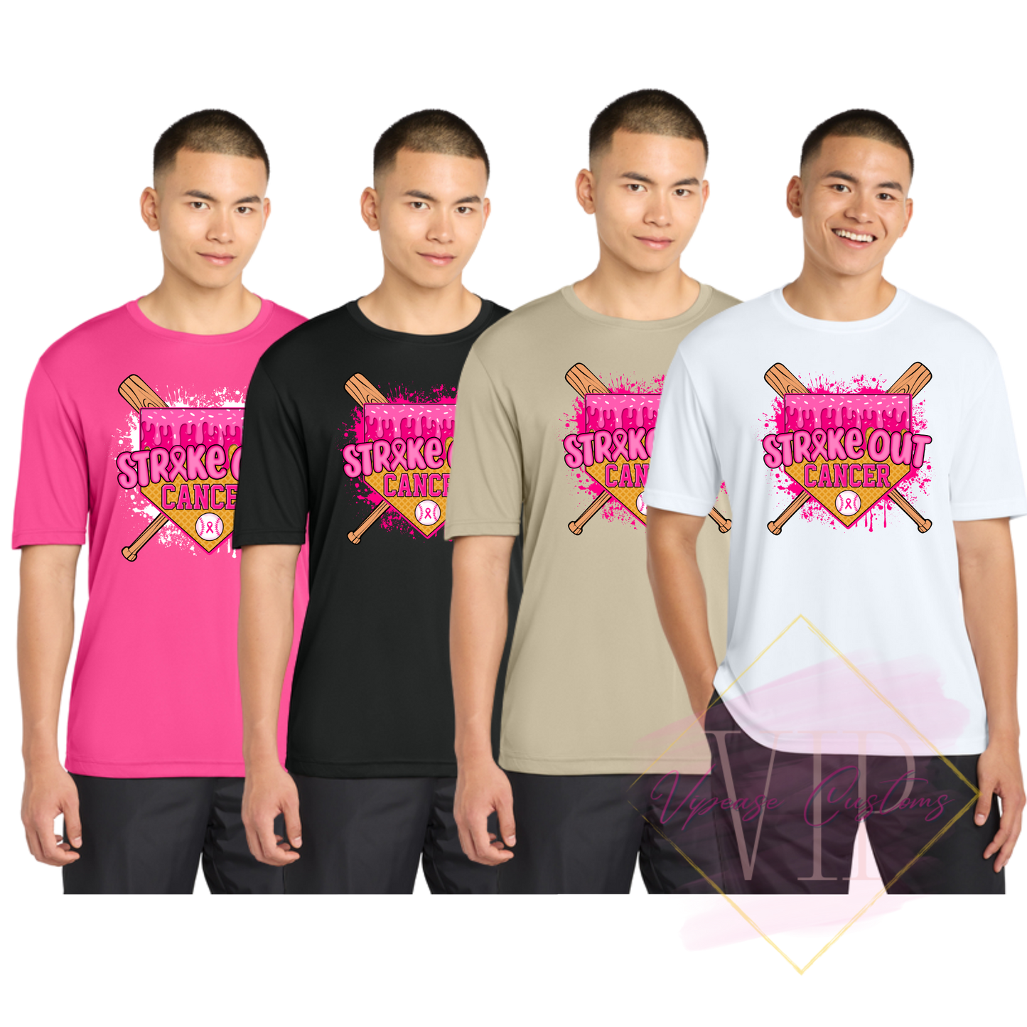 Baseball Strike Out Cancer-Cancer Awareness ST350 Sport-Tek® PosiCharge® Competitor™ Tee