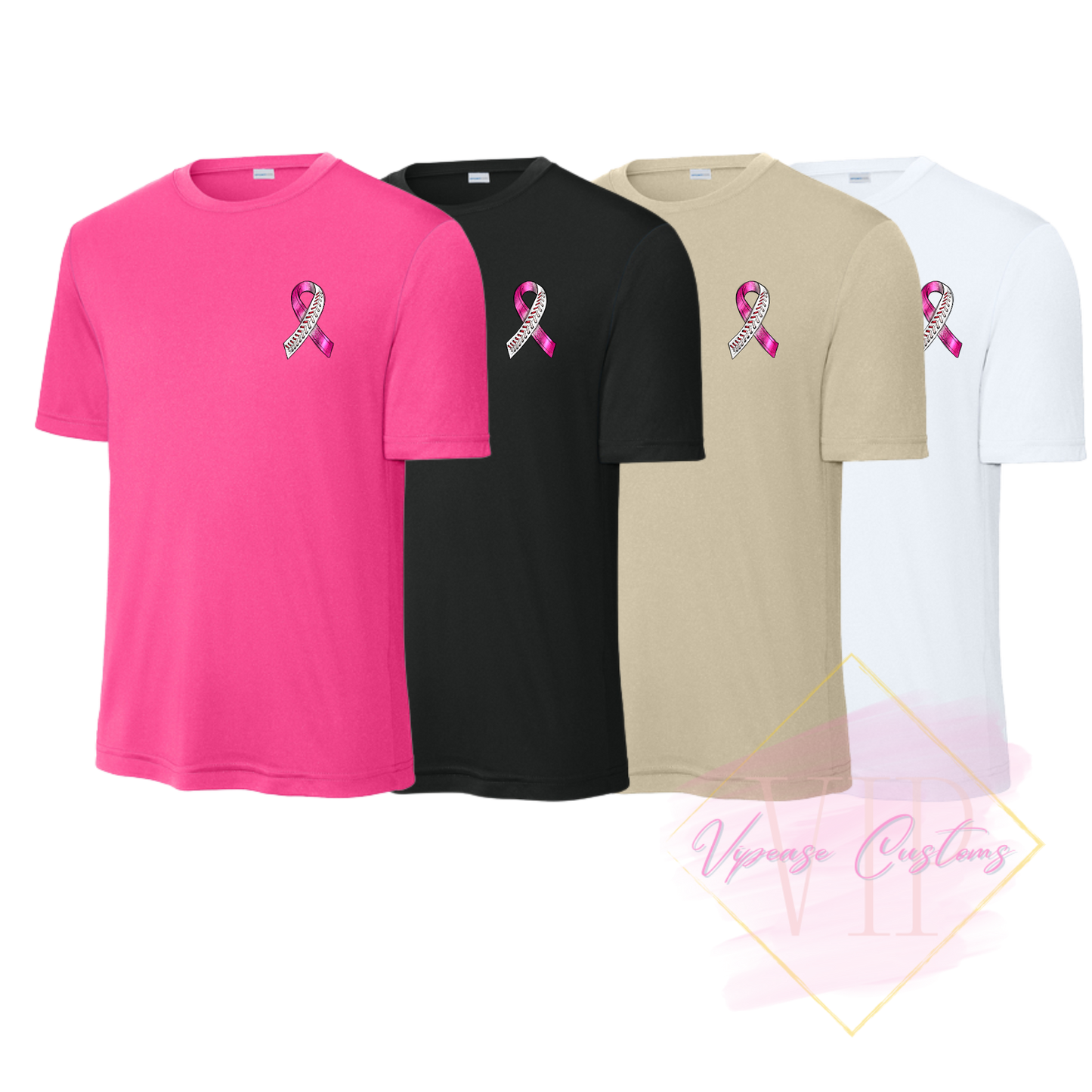 Baseball Ribbon-Cancer Awareness ST350 Sport-Tek® PosiCharge® Competitor™ Tee