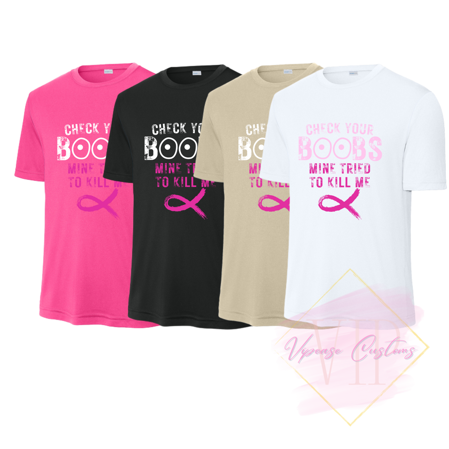 Check Your Boobs-Cancer Awareness ST350 Sport-Tek® PosiCharge® Competitor™ Tee