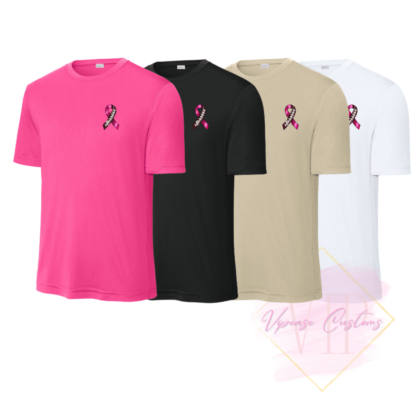 Football Ribbon-Cancer Awareness ST350 Sport-Tek® PosiCharge® Competitor™ Tee