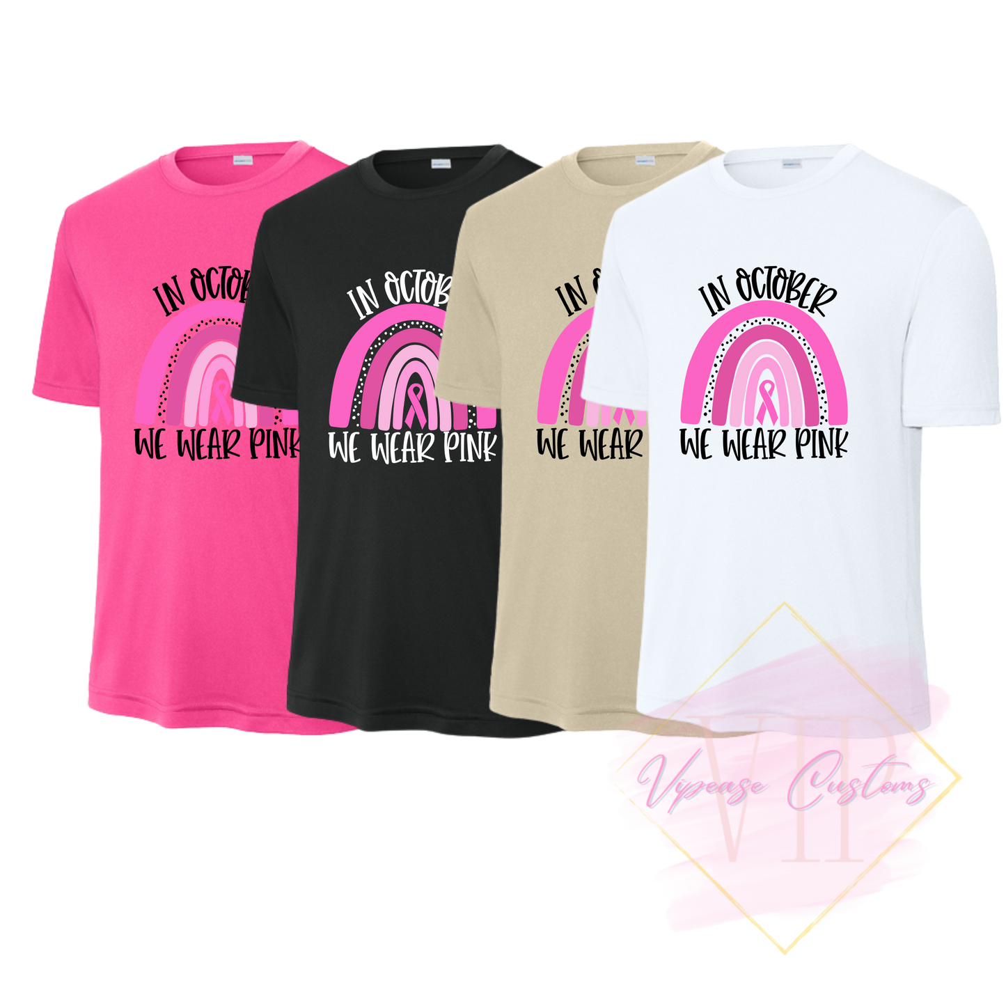 In October We Wear Pink Ribbon Rainbow-Cancer Awareness ST350 Sport-Tek® PosiCharge® Competitor™ Tee