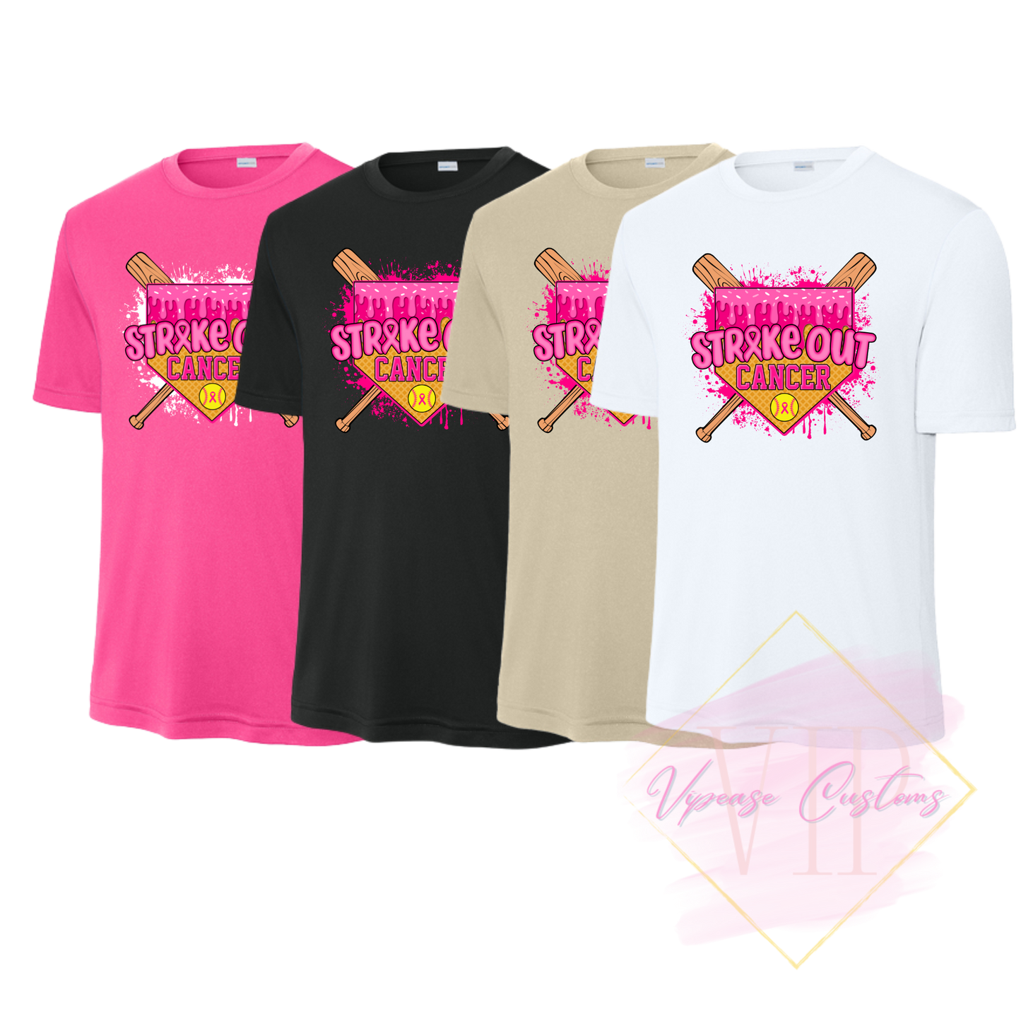 Softball Strike Out Cancer-Cancer Awareness ST350 Sport-Tek® PosiCharge® Competitor™ Tee