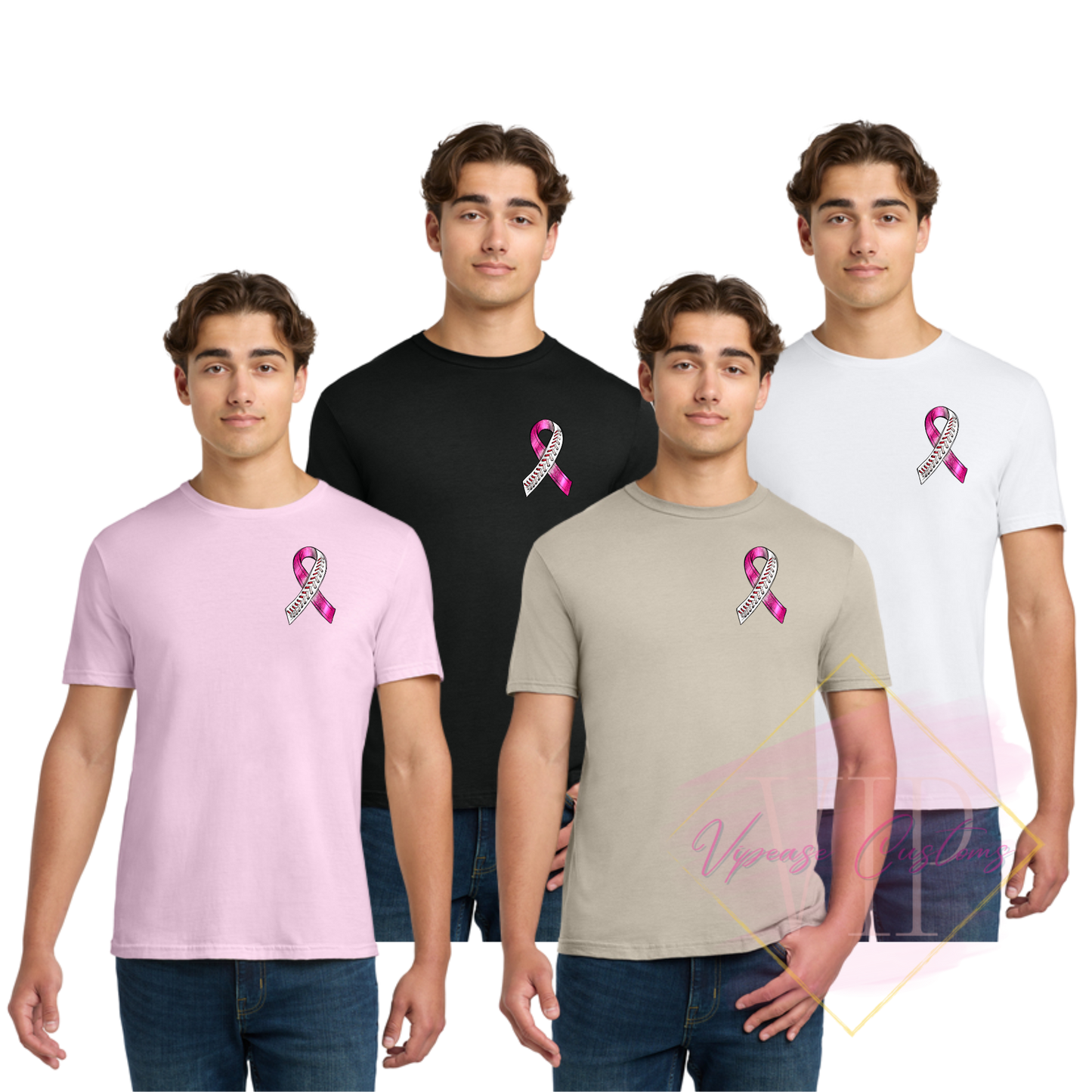 Baseball Ribbon-Cancer Awareness 64000 Gildan Softstyle® T-Shirt