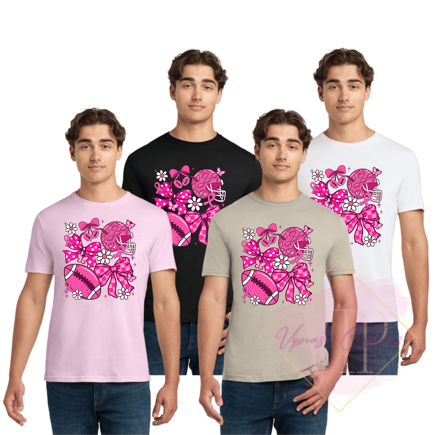 Football Cancer Breast Collage-Cancer Awareness 64000 Gildan Softstyle® T-Shirt